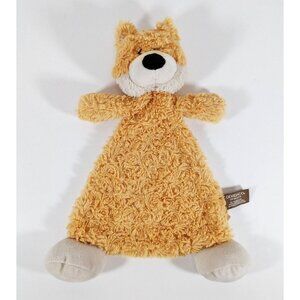 Demdaco Brown Tan Fox Lovey Security  Blanket Plush Rattle 14"